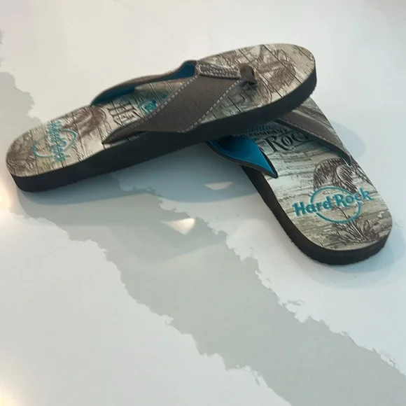 Like New Hard Rock Men’s Size 10 Brown Flip Flops - Picture 3 of 3